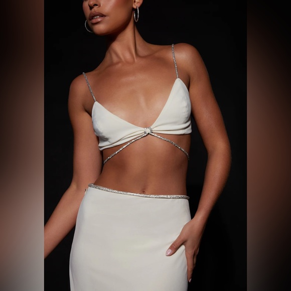 Meshki Pants - Cream Meshki diamante bralette and skirt